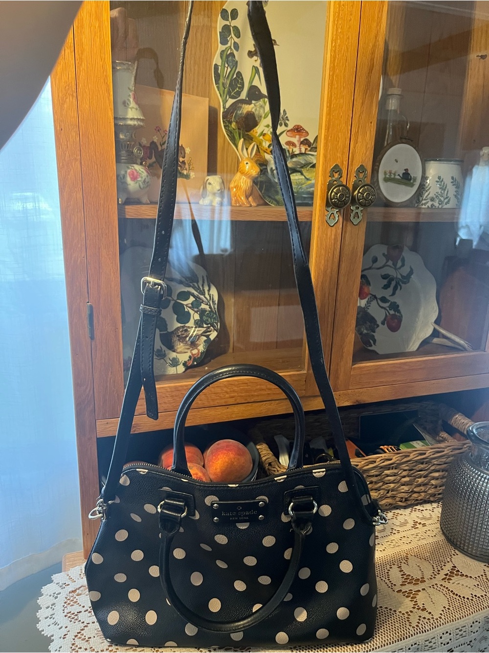kate spade Black with White Polka Dot Satchel bag - Picture 2 of 10